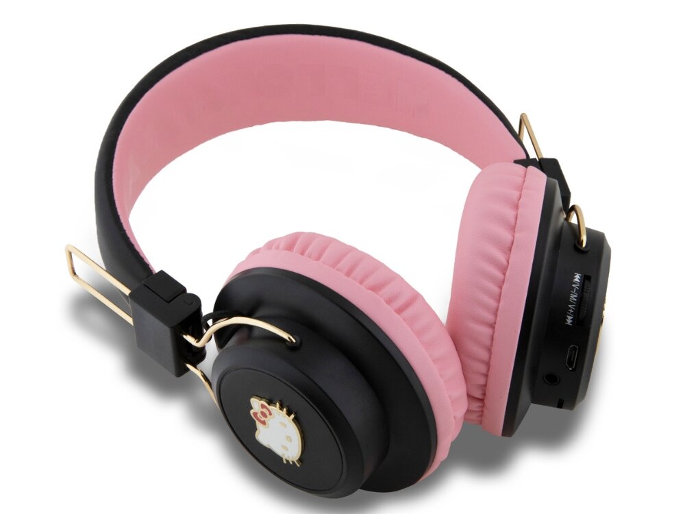 Słuchawki nauszne HELLO KITTY HKBH9KHLMK
                bluetooth usb-c membrany ipx4 - czarne sluchawki na bialym tle