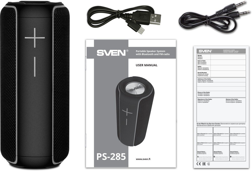 Głośnik mobilny SVEN PS-285 Czarny zestaw akcesoria