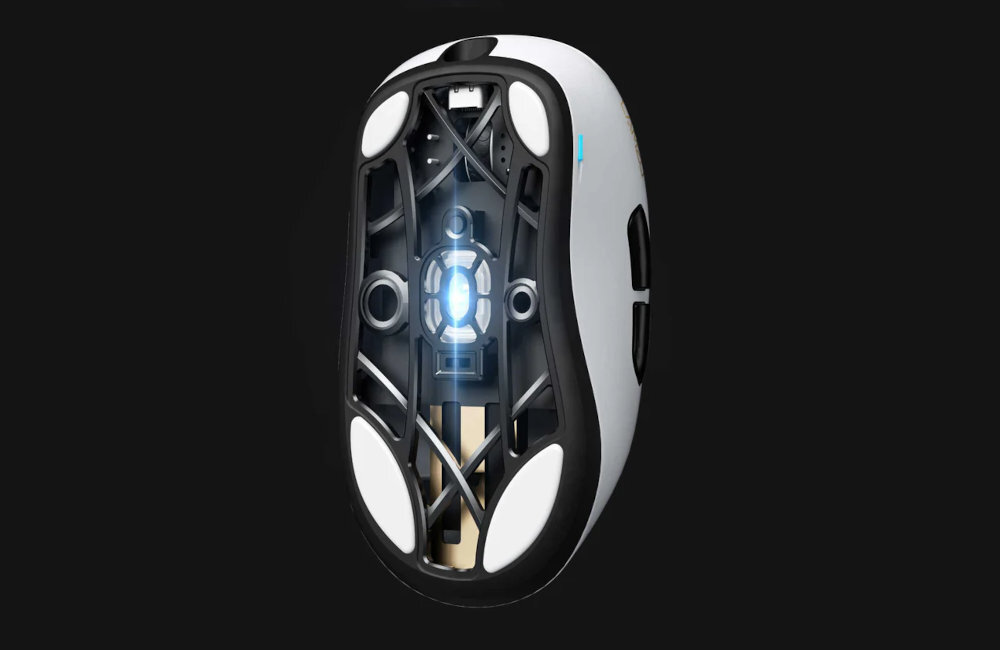 LAMZU Thorn LAMZU Thorn sensora PixArt 3395 DPI aż do 26 000 trybu 4000 Hz specjalnego dongla - mysz od spodu pionowo, rozświetlony sensor