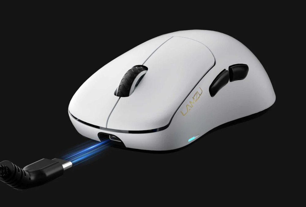 LAMZU Thorn Paro bezprzewodowo w trybie 2.4 GHz 4K polling rate przewodowy 1000 Hz Paro odbiornika 4K - mysz od przodu z wtyczka usb-c