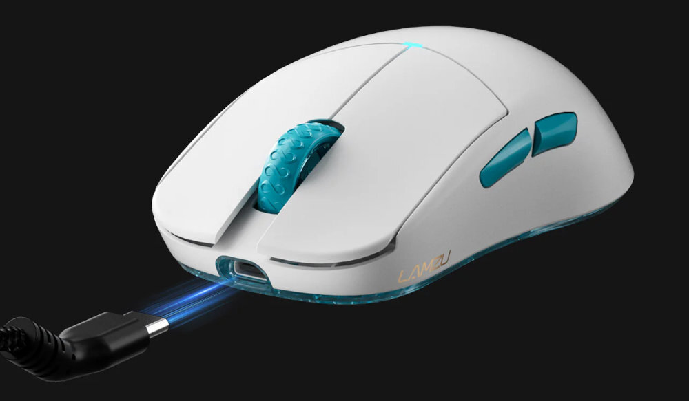 LAMZU Atlantis OG V2 Pro Atlantis OG V2 Pro bezprzewodowo w trybie 2.4 GHz 4K polling rate przewodowy 1000 Hz Atlantis OG V2 Pro specjalnego odbiornika 4K - mysz od przodu z wtyczka usb-c