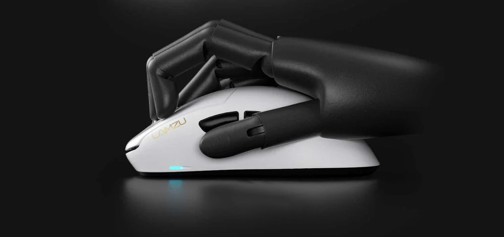 LAMZU Thorn graczach praworęcznych przycisków bocznych po lewej stronie obudowy dodatkowych funkcji - myszka pod modelem ręki na ciemnym tle