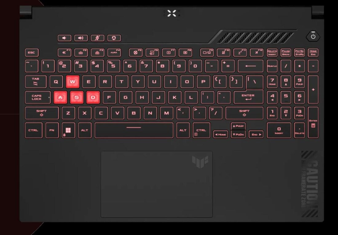 Laptop ASUS TUF Gaming A15 - Klawiatura TUF Gaming Jednolite podświetlenie mini LED RGB