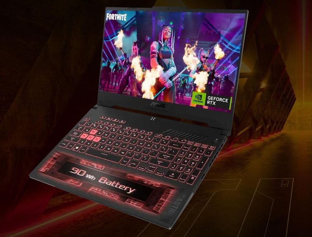 Laptop ASUS TUF Gaming A15 - bateria o pojemności 90 Wh