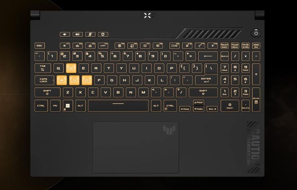 Laptop ASUS TUF Gaming F15 - Klawiatura gamingowa Overstroke Num Pad