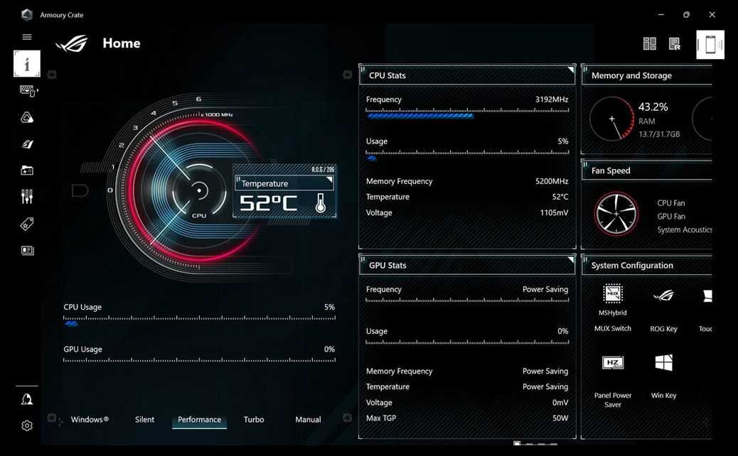 Laptop ASUS ROG Strix G16 - Armoury Crate 