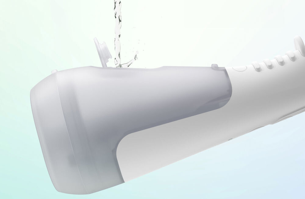 Irygator ORDO Hydro Sonic Biały 2000 pulsacji na minutę 3 ustawienia ciśnienia tryb na żądanie dostosowanie intensywności czyszczenia obrotowa dysza 360 stopni dokładne czyszczenie trudno dostępne miejsca pojemność zbiornika 260 ml wystarczająca ilość wody pełne czyszczenie