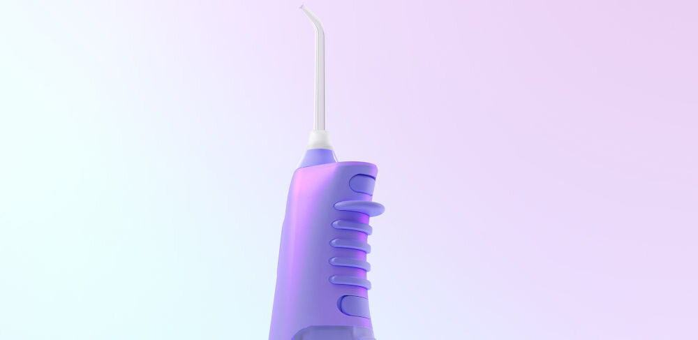 Irygator ORDO Hydro Sonic Perłowy fiolet zaprojektowany zatwierdzony najdokładniejsze najskuteczniejsze czyszczenie w domu podróży technologia hydrokinetyczna skuteczne usuwanie płytki nazębnej resztki jedzenia wzdłuż linii dziąseł lepsza ochrona przed próchnicą i chorobami dziąseł świeży oddech delikatność dla dziąseł 