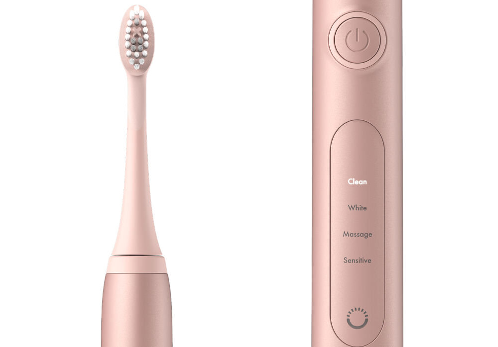 Szczoteczka soniczna ORDO SONIC + Irygator HYDRO SONIC Różowe złoto cztery tryby szczotkowania clean white masaż sensitive indywidualne dopasowanie do potrzeb 2-minutowy timer wysoka jakość włosia wodoodporna konstrukcja skuteczna wygodna pielęgnacja jamy ustnej  