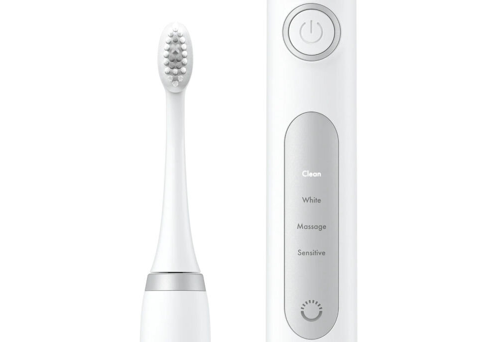 Szczoteczka soniczna ORDO SONIC + Irygator HYDRO SONIC Biało-srebrna cztery tryby szczotkowania clean white masaż sensitive indywidualne dopasowanie do potrzeb 2-minutowy timer wysoka jakość włosia wodoodporna konstrukcja skuteczna wygodna pielęgnacja jamy ustnej  
