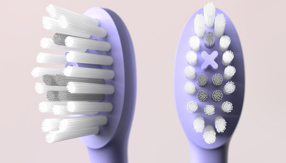 Szczoteczka soniczna ORDO Sonic+ Fioletowy stylowo zaprojektowana zatwierdzona przez dentystów głębsze spersonalizowane czyszczenie technologia soniczna 40 000 impulsów na minutę zdrowie wygląd zębów design funkcjonalność cztery tryby pracy precyzyjne dopasowanie