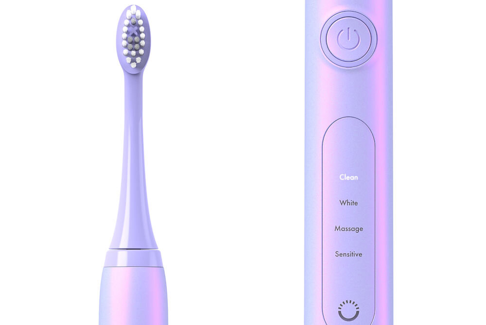 Szczoteczka soniczna ORDO Sonic+ Fioletowy 4 tryby pracy clean white massage sensitive timer 2-minutowy funkcja quadpacer odpowiedni czas szczotkowania kompleksowe skuteczne czyszczenie