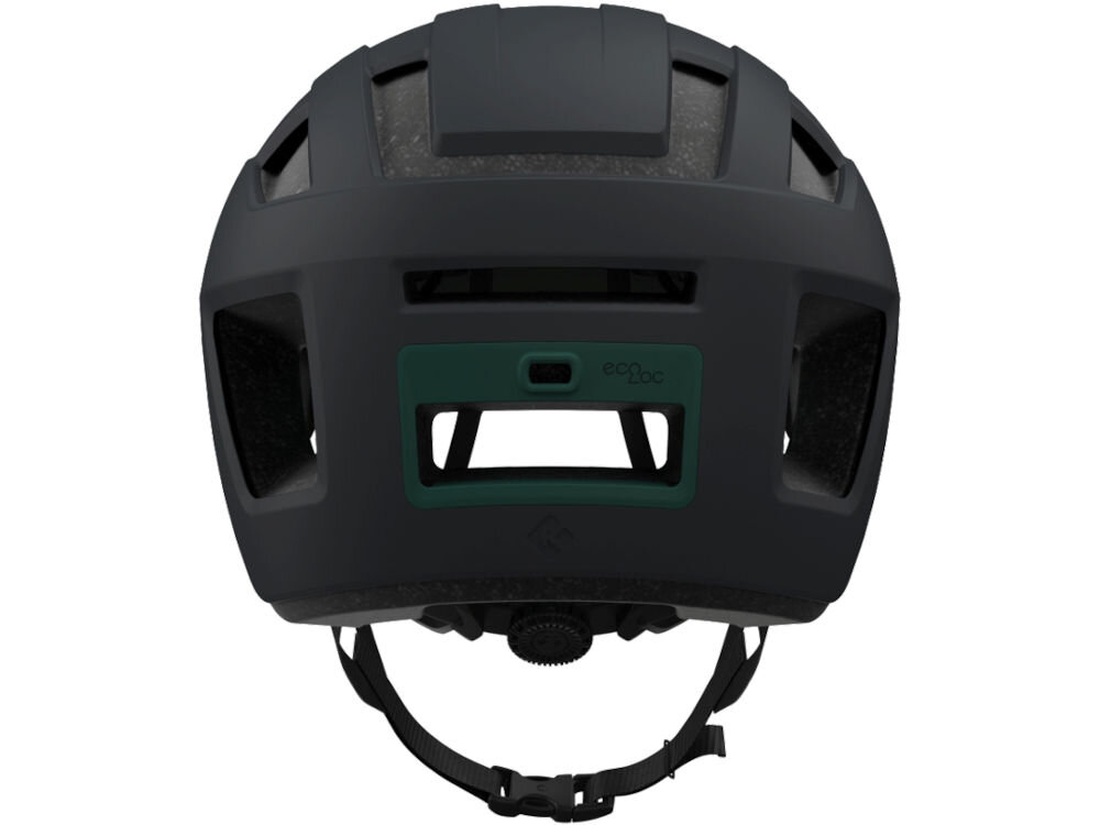 Kask rowerowy LAZER Verde KinetiCore ciemnoszary mat Miejski (rozmiar S/M) widok na kask z tyłu miejsce na lampkę regulacja kask rowerowy port lampka LED Lazer widoczność recykling