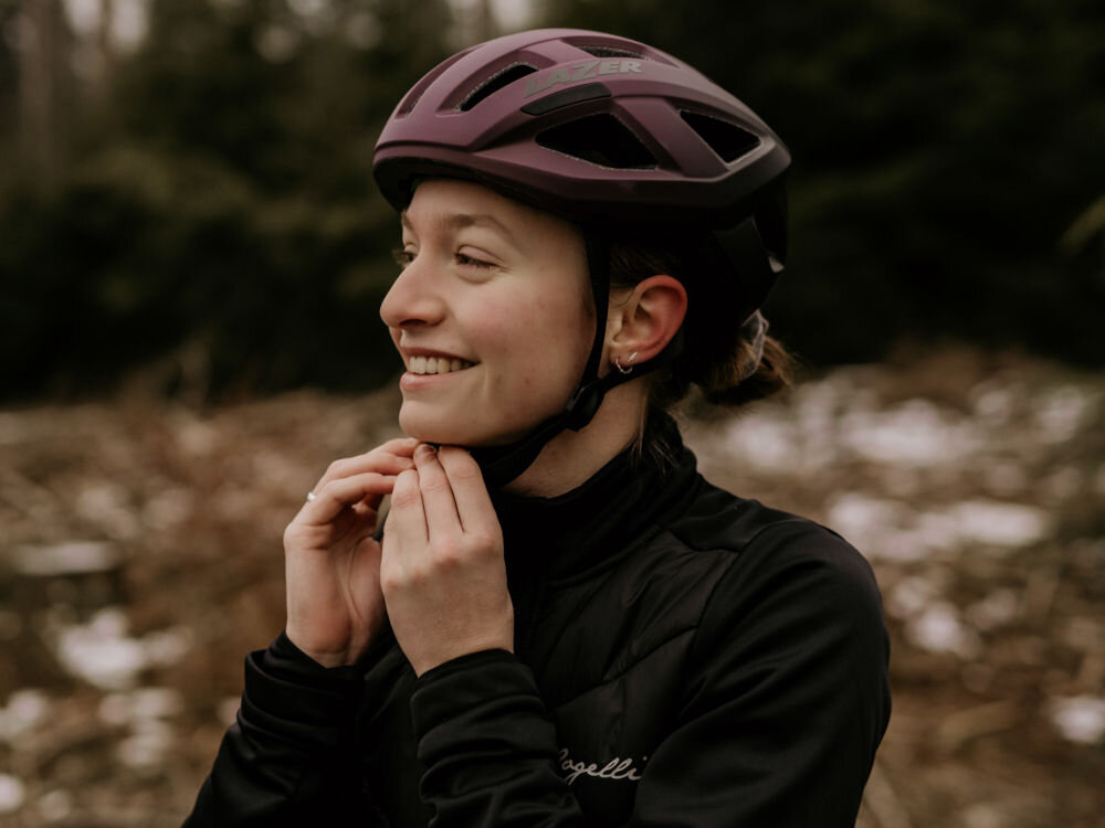 Kask rowerowy LAZER Tonic Kineticore Biały Szosowy (rozmiar S) zestaw zimowy lampka led