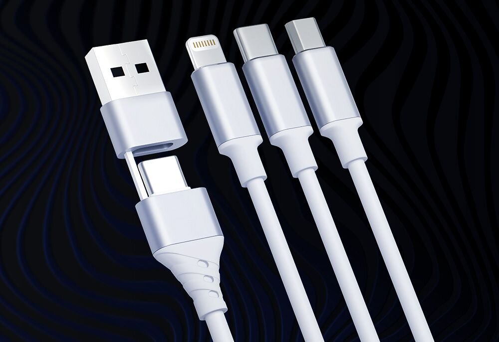 Kabel USB-A/USB-C - USB-C/MicroUSB - USB-A/Lightning 3MK Hyper Cable 3in1 1.5 m potrzeby wielozadaniowosc jakosc wykonanie