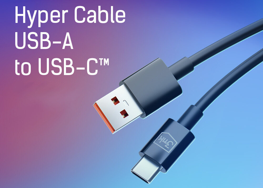 Kabel USB - USB-C 3MK Hyper Cable 1.2 m Czarny trwalosc odpornosc mobilnosc