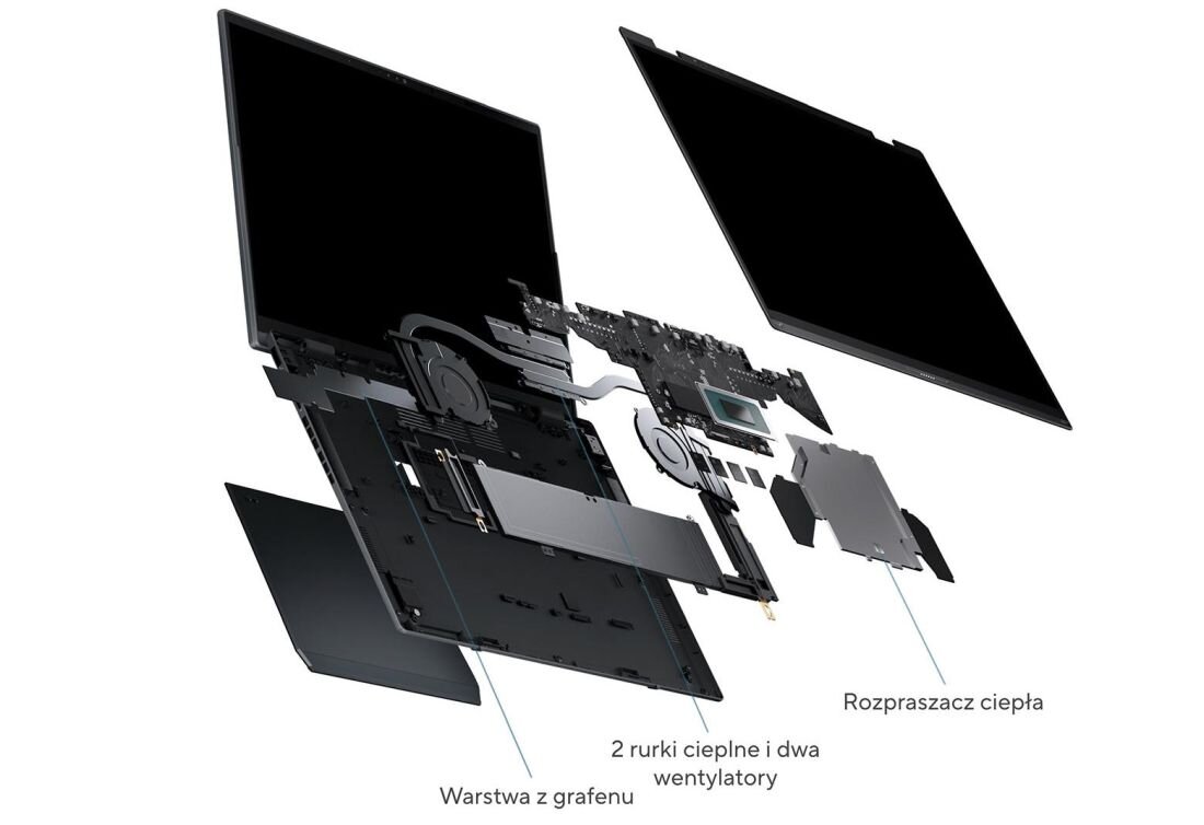 Laptop ASUS ZenBook DUO UX8406MA - Zaawansowany system chłodzenia
