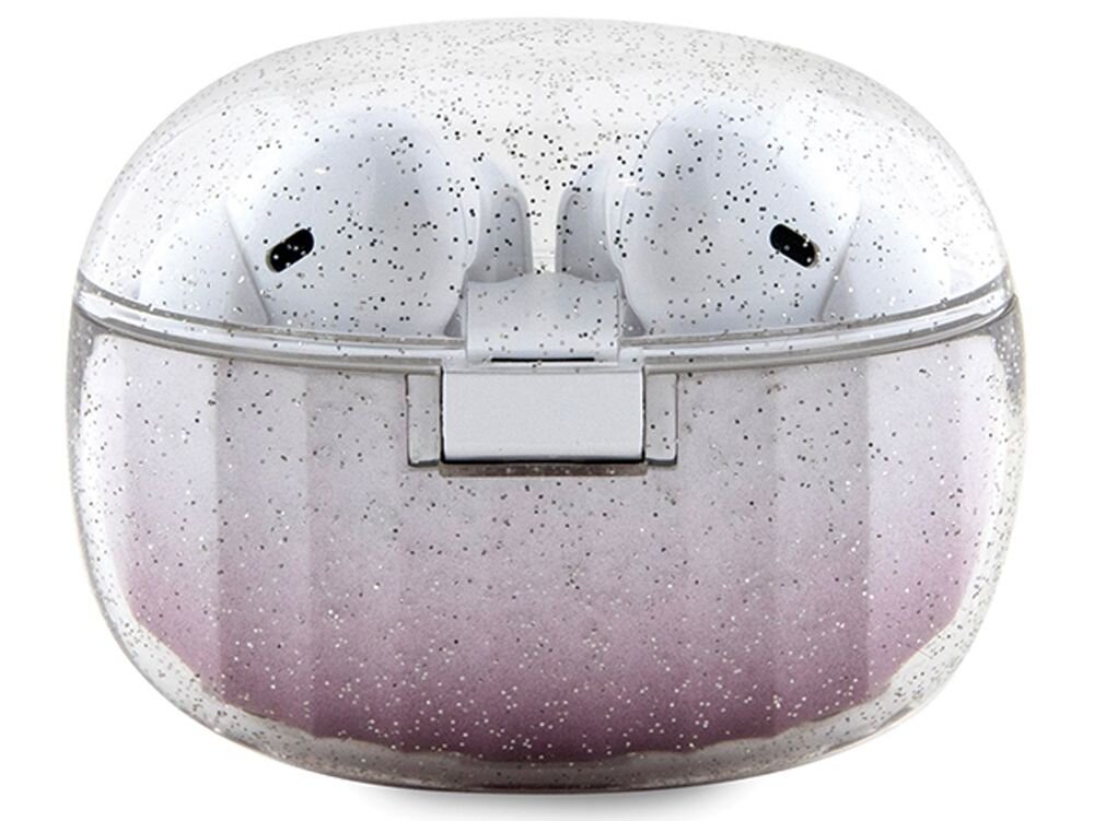 Słuchawki dokanałowe GUESS Glitter Gradient GUTWSHDGKEEP 250 mAh cztery godziny na jednym naladowaniu dlugie sesje muzyczne