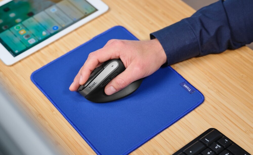 Mysz TRUST Bayo+ Czarny ergonomia praca komfort nadgarstek