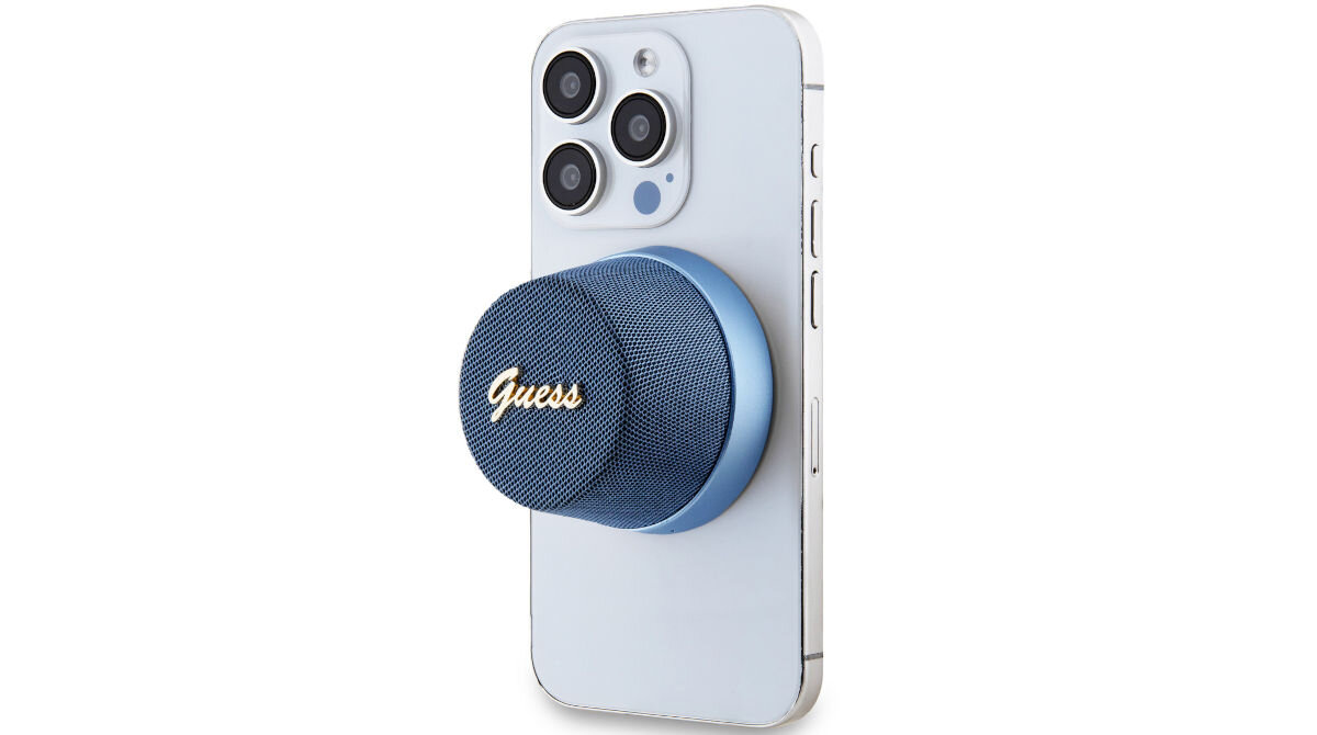 Głośnik mobilny GUESS Magnetic Script Metal Niebieski doskonała jakość dźwięku