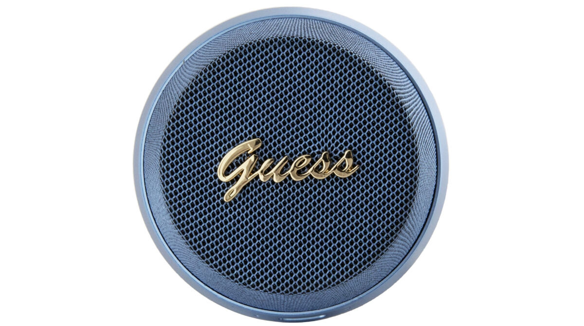 Głośnik mobilny GUESS Magnetic Script Metal Niebieski łatwa łączność bezprzewodowa bluetooth 5.3 True Wireless Stereo TWS