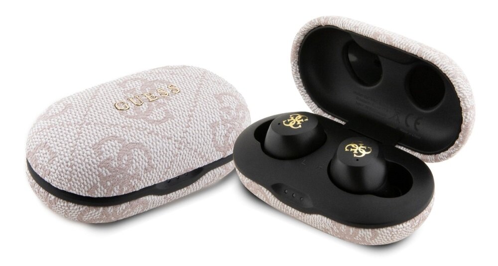 Słuchawki dokanałowe GUESS GUTWSP4EGB enc bluetooth ipx5 wodoodporność - sluchawki na bialym tle