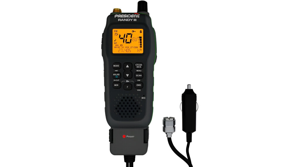 Radio CB PRESIDENT Randy III - Wysoka czułość odbiornika,  Selektywność 60 dB