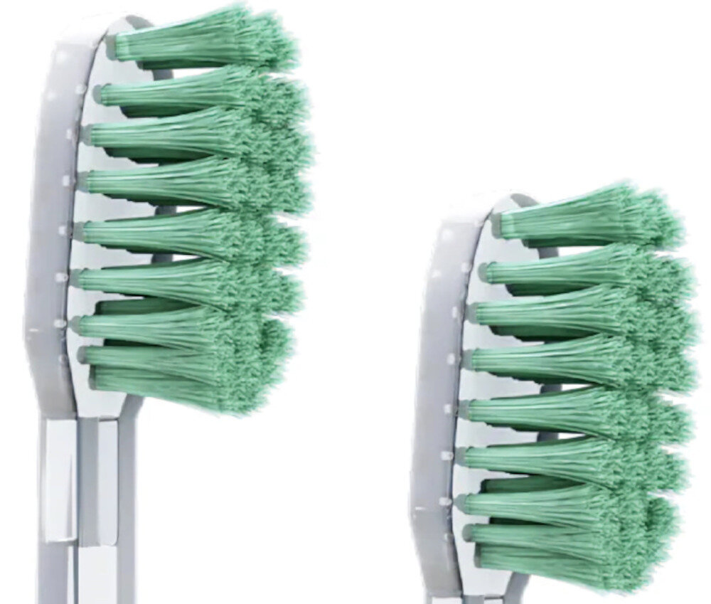 Oryginalna końcówka szczoteczki IONICKISS Fluoryzacyjna Zielony (2 szt.) (Posiada włosie zawierające fluor) zalecenia ekspertów Miękkie włosie delikatnie czyści zęby i dziąsła antybakteryjne właściwości zawsze po chorobie zakaźnej zapas