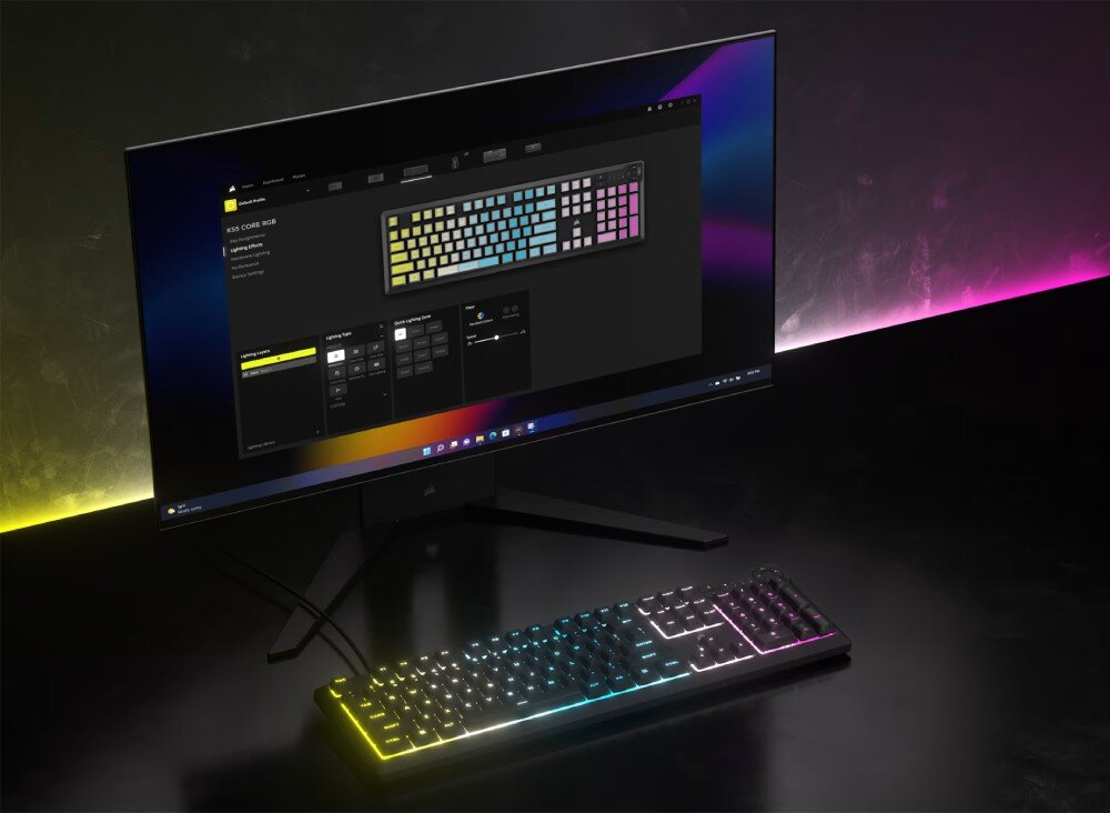 Klawiatura CORSAIR K55 Core RGB Czarny oprogramowanie narzędzia funkcje