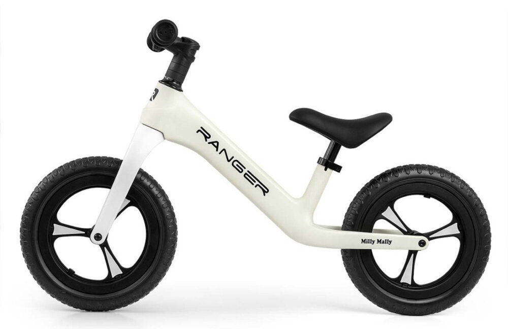Rowerek biegowy MILLY MALLY Ranger Biały pierwszy pojazd zabawa nauka bezpieczenstwo