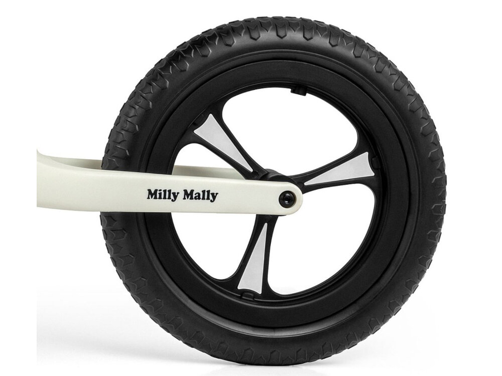 Rowerek biegowy MILLY MALLY Ranger Biały szerokie rozstawienie kolek kola 12-calowe piankowe spelnia europejskie normy bezpieczenstwa