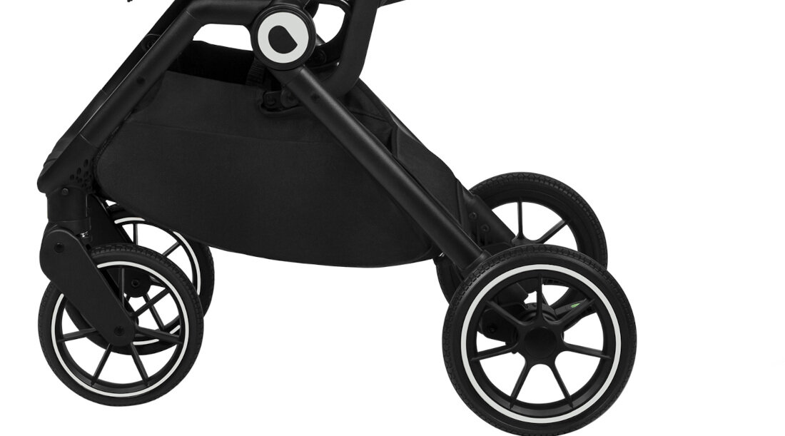 Wózek dziecięcy LIONELO Cloe Beige Sand Beżowo-czarny Wytrzymałe koła komfort konserwacja wykonanie materiał amortyzowane 360° manewrowanie