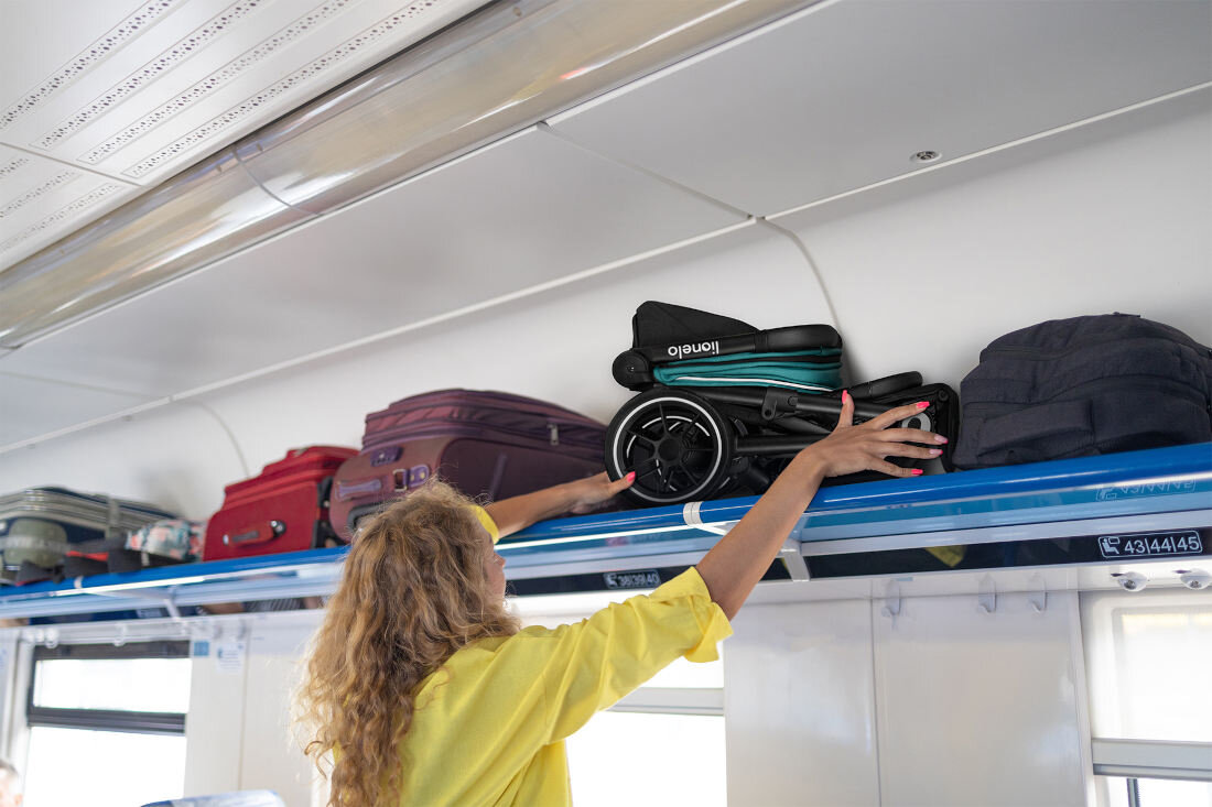 Wózek dziecięcy LIONELO Cloe Green Emerald Czarno-zielony Prosty system składania system auto-folding