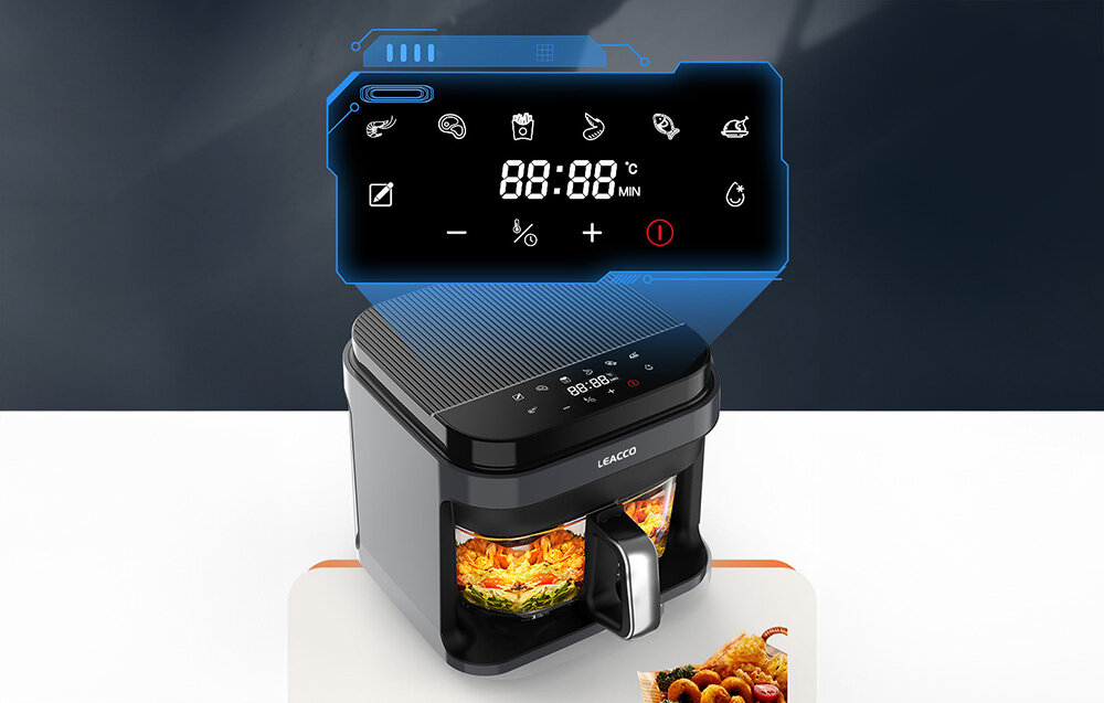 Frytkownica beztłuszczowa LEACCO AF018 Air Fryer tryby szybkośc