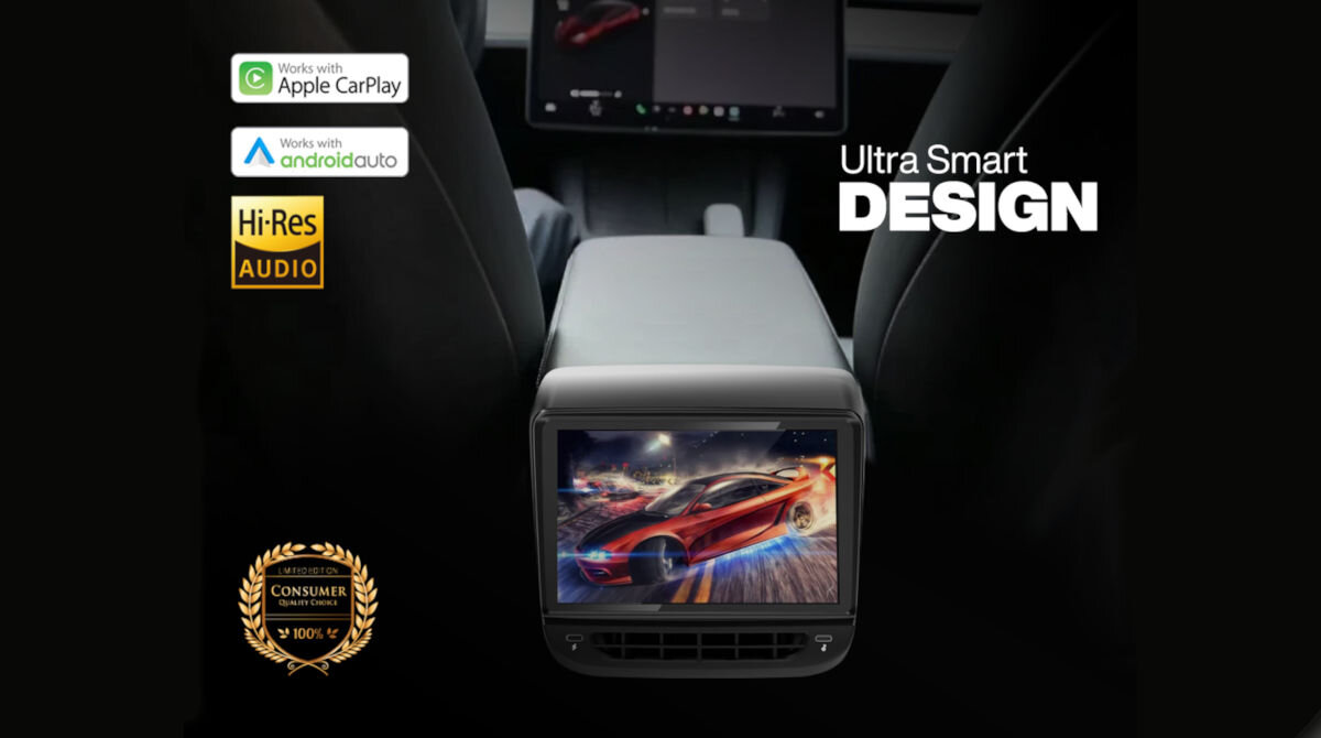 Tylny ekran multimedialny ATS 7.0 do Tesla 3 Y CarPlay 7-calowy ekran tylny dedykowany dla modeli Tesla Y 3 Android 13 Qualcomm Snapdragon