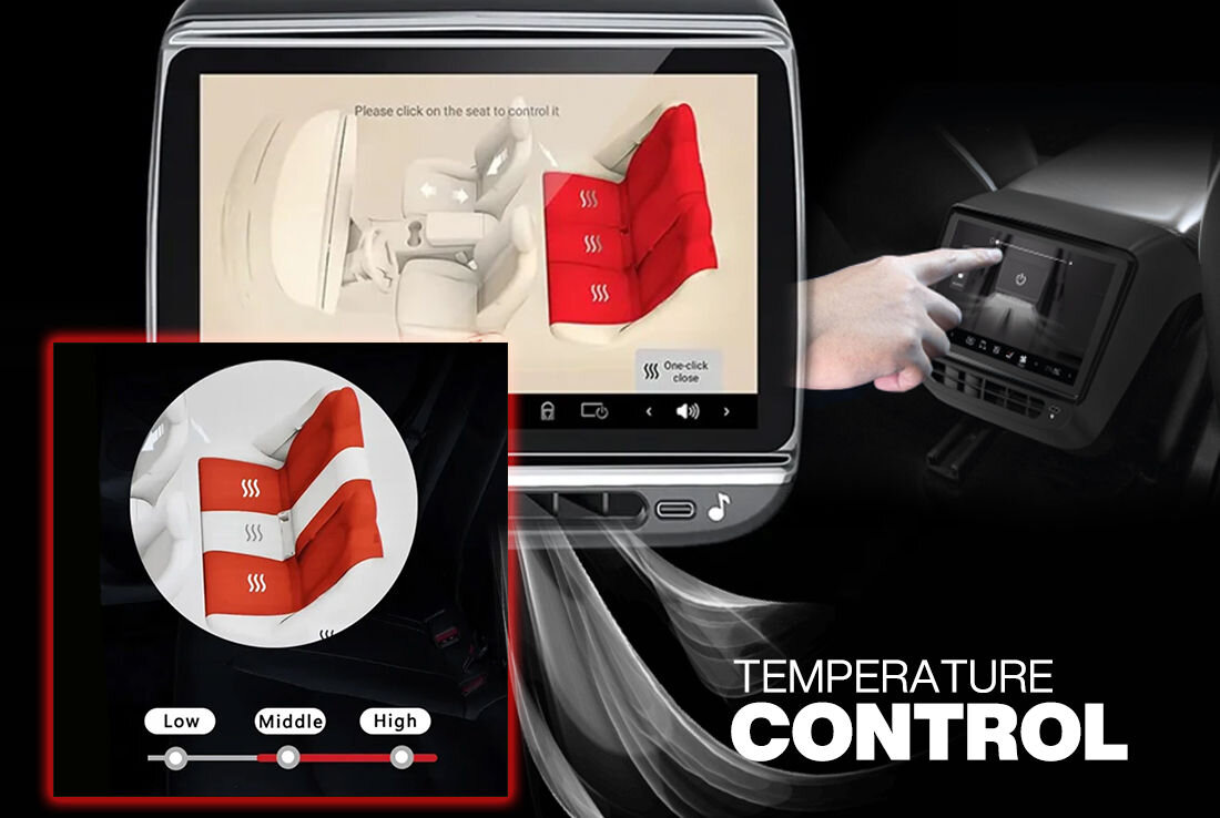 Tylny ekran multimedialny ATS 7.0 do Tesla 3 Y CarPlay regulacja ogrzewania foteli ustawień klimatyzacji