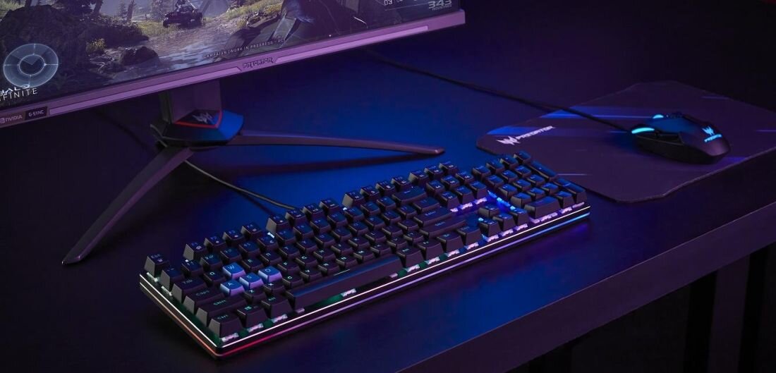 Klawiatura ACER Predator Aethon 303 - Wyprofilowany układ klawiszy efektowne podświetlenie RGB