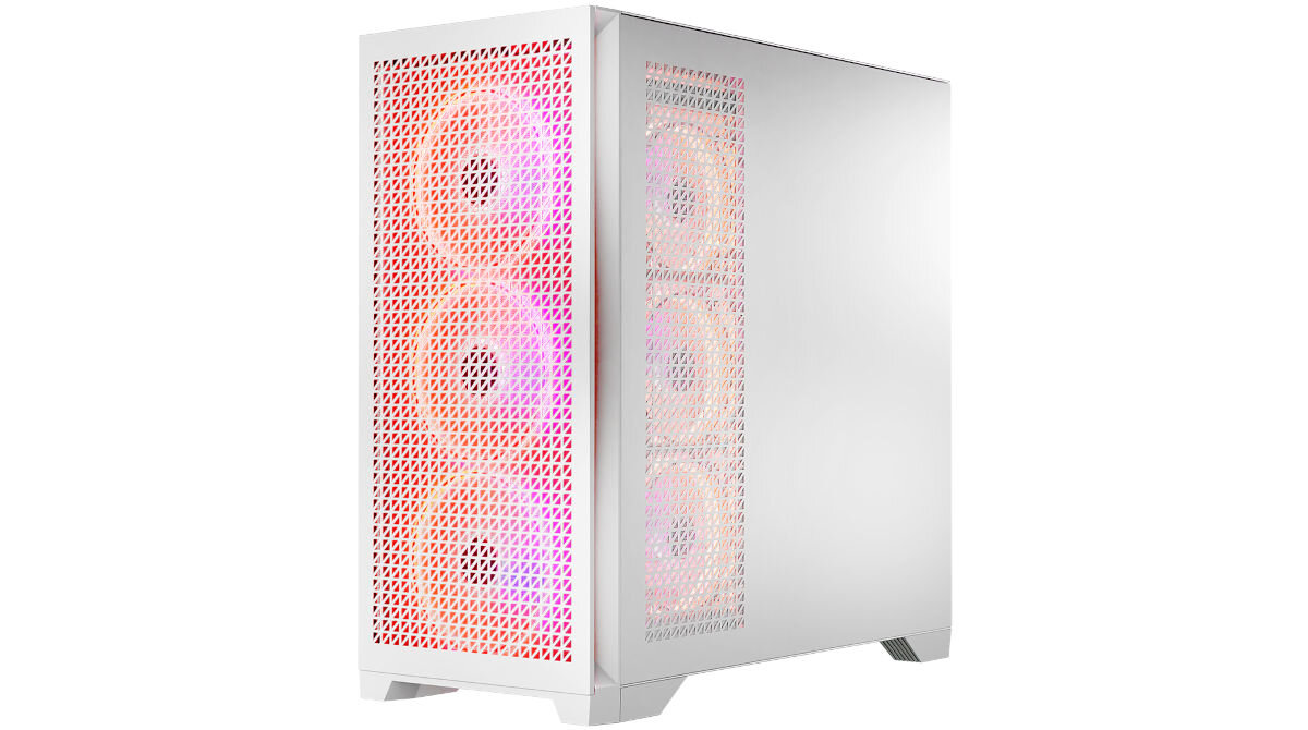 Obudowa MODECOM Volcano Expanse T Apex ARGB Midi Biały cztery wentylatory 140mm ARGB kontrola wentylatorów kontroler 120mm chłodzenie wodne