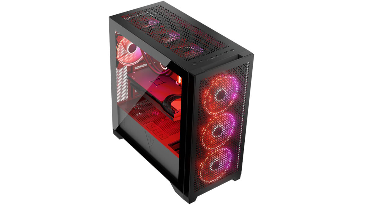 Obudowa MODECOM Volcano Expanse T Apex ARGB Midi Czarny przewiewny front wentylowana klasyczny wygląd sprawdzone rozwiązania