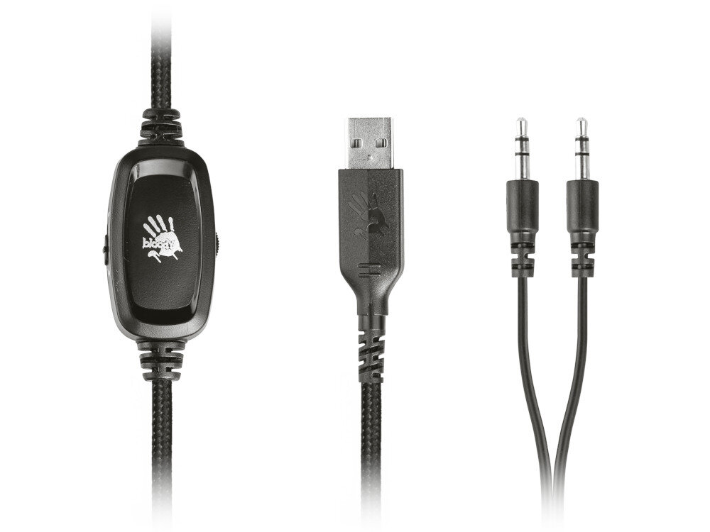 A4TECH Bloody G260p obrotowy, jednokierunkowy mikrofonowi z redukcją szumów, kontrolerowi umieszczonemu na kablu natężenie dźwięku wyłączaj mikrofon