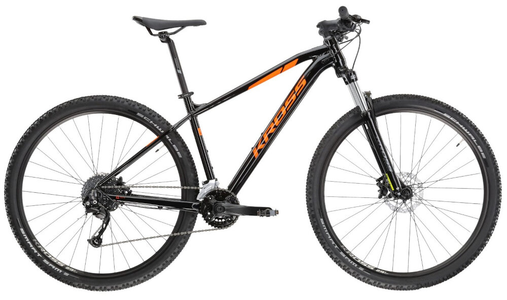 Rower górski MTB KROSS Level 1.0 M17 29 cali męski Czarny rama 17-calowa z wysokiej jakosci stopu aluminium 6061 wysoka sztywnosc odpornosc na zlamania i przeciazenia pomalowana metoda proszkowa lakier bardzo wytrzymaly odporny na uszkodzenia mechaniczne rama odporna na korozje wybor rozmiaru ramy Twoj wzrost mierzony w zrelaksowanej pozycji typ roweru dla osob o wzroscie od 165 do 174 cm