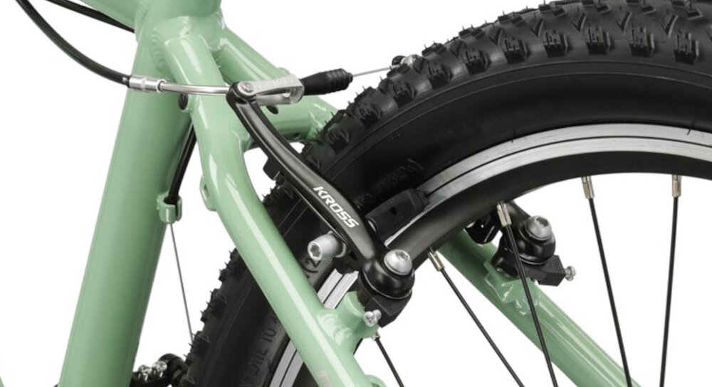 Rower górski MTB KROSS Berg 1.0 D15 26 cali damski Zielony hamulce typu V-Brake lekkie duza sila hamowania z przodu i z tylu