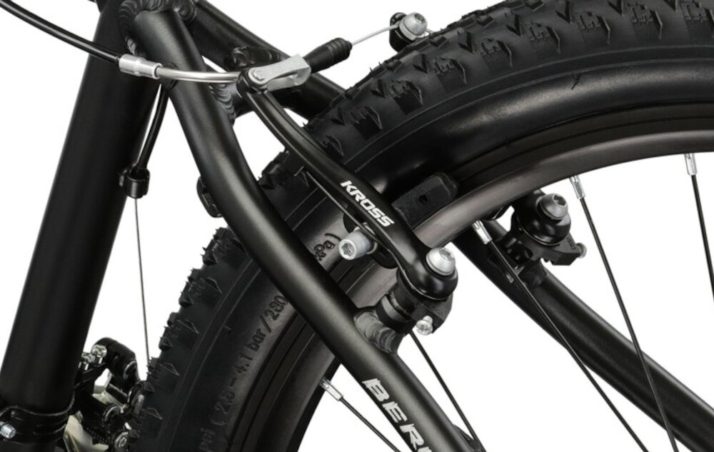Rower górski MTB KROSS Berg 2.0 M15 27.5 cala męski Czarny hamulce typu V-Brake lekkie duza sila hamowania z przodu i z tylu