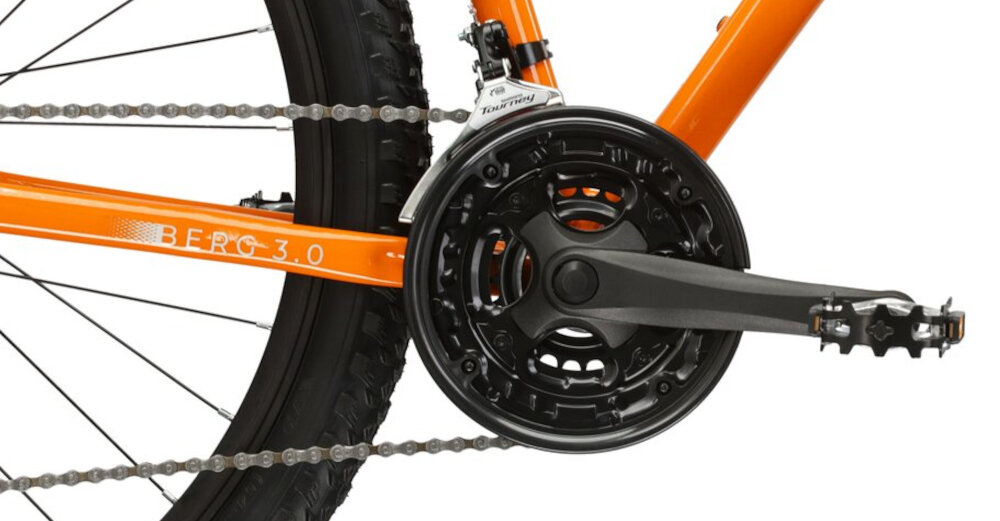Rower górski MTB KROSS Berg 3.0 M21 27.5 cala męski Pomarańczowy lekka wydajna konstrukcja korby Weel Top 24-34-42T/170 mm wolnobieg SUNRACE 14-28T MFM2A niezrownana solidnosc wytrzyma bardzo duzy nacisk na pedaly