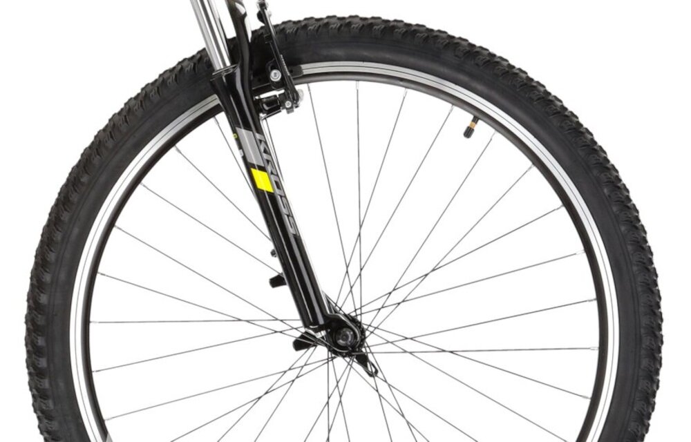 Rower górski MTB KROSS Hexagon 2.0 M17 27,5 cali męski Grafitowo-żółty kola duze 27,5-calowe latwe pokonywanie przeszkod wiekszy kontakt kola z podlozem szeroki opoy marki WANDA gleboki bieznik dobra przyczepnosc regularne sprawdzanie cisnienia powietrza wartosc na bocznej czesci opony