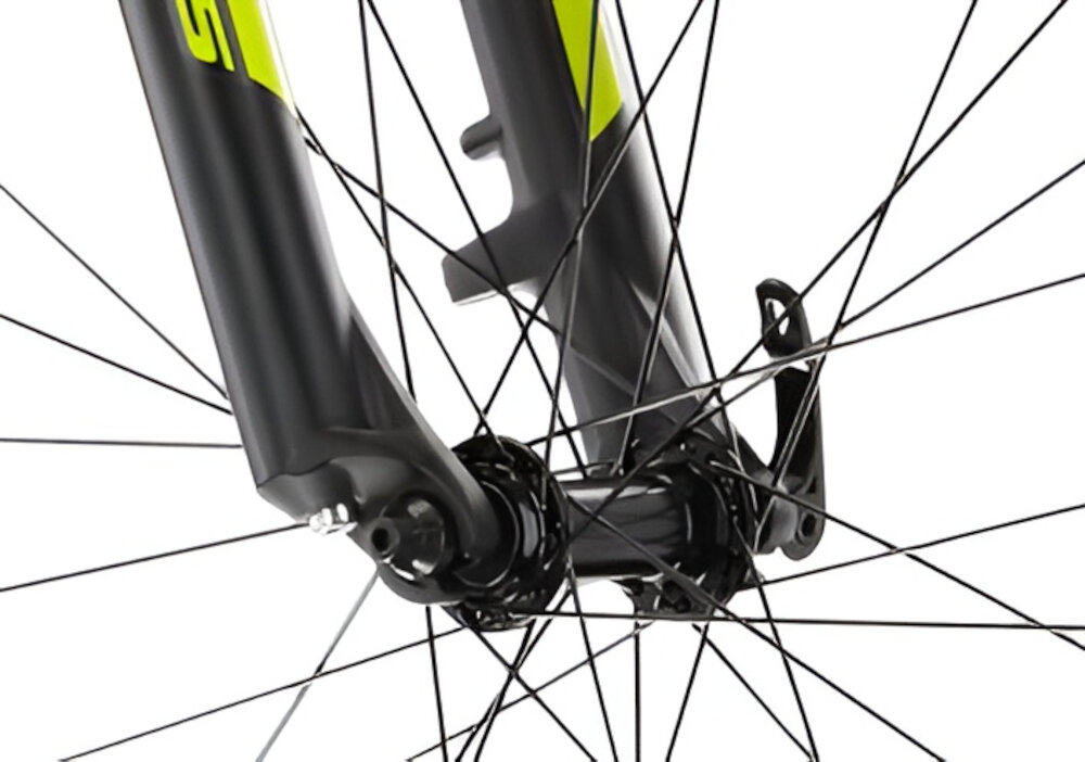 Rower górski MTB KROSS Hexagon 2.0 M17 27,5 cali męski Grafitowo-żółty uniwersalne zastosowanie do jazdy w miescie poza miastem w lesie na latwym i trudnym gorskim szlaku w niezbyt grzaskim blocie nie za glebokim piachu aluminiowe obrecze zachowanie regularnego ksztaltu kol stabilne trzymanie opony gwarancja bezpiecznej komfortowej jazdy