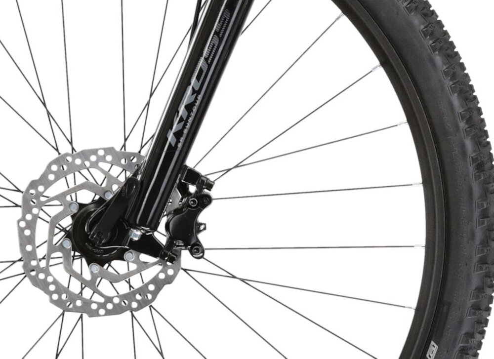 Rower górski MTB KROSS Level 1.0 M19 29 cali męski Czarny podstawa bezpieczenstwa hamulce tarczowe hydrauliczne duza sila hamowania na kazde warunki pogodowe na kazda trase plyn hamulcowy z przodu i z tylu podwojny pakiet bepieczenstwa