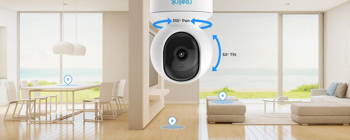 Kamera REOLINK E Series E320 WiFi ruchoma kamera zdalne sterowanie 355° 50° kąt widzenia 82° 43° zoom cyfrowy 3 miliony pixeli 2304 x 1296