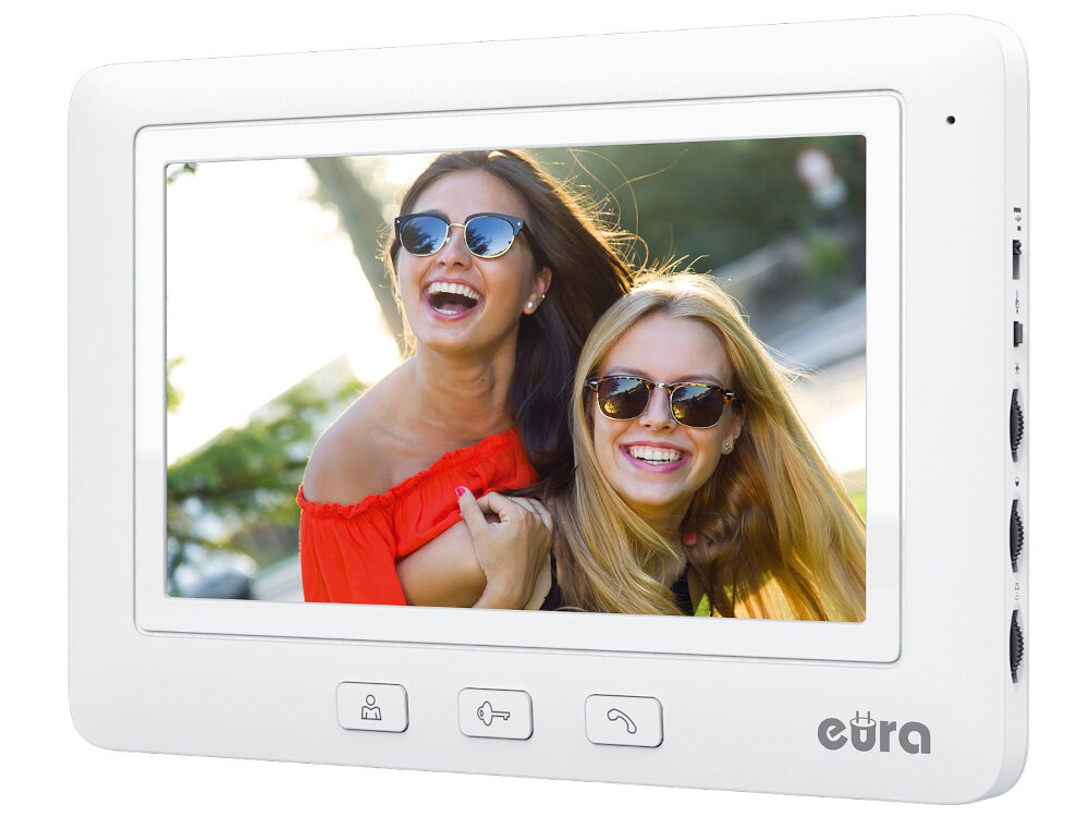 Wideodomofon EURA VDP-57A3 Biały monitory VDA-45A3 7-calowe ekrany LCD dostsowanie glosnosci i parametrow obrazo 16 melodii gongu sterowanie ryglem elektromagnetycznym