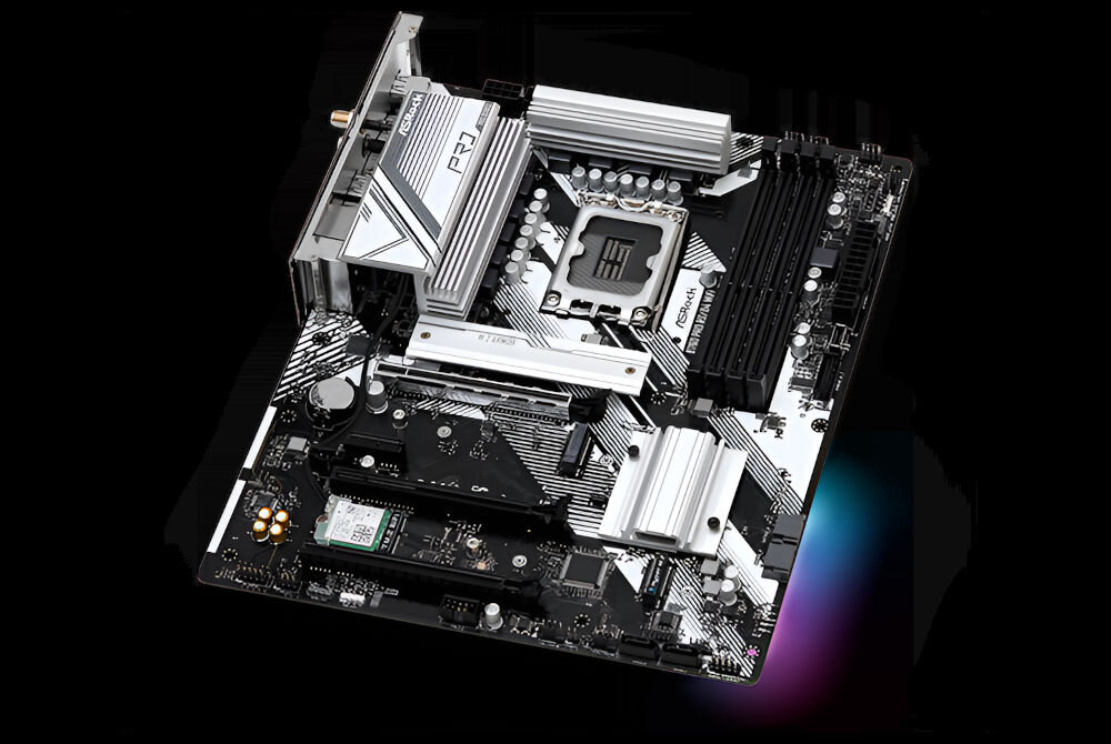 Komputer MAD DOG VALORAIR-I02DB16 i5-12400F 16GB RAM 1TB SSD Radeon RX7600 ASROCK B760 Pro RS/D4 WiFi 4 sloty pamięci RAM DDR4 do 128 GB PCI Express 4.0 M.2 SSD zintegrowane Wi-Fi złącze Ethernet o przepustowości 2,5 Gbps